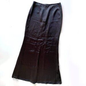 Carmen Marc Valvo size 12 Long Formal Skirt Satin Elegant Party Lined Black